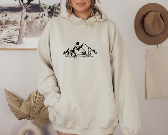 Mountain Hoodie, Outdoor Hoodie, Nature Hoodie, Hiking Hoodie, Camping Hoodie, Workout Hoodie, Gift For Her, Gift For Him, Birthday Gifts