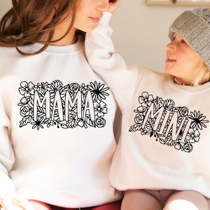 Mama Mini Sweatshirt, Mama and Mini Matching Sweatshirt, Mother&#39;s Day Gift, Mama and Mini Crewneck, Gift For Her, Mother and Daughter Outfit