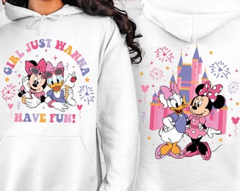 Disney Girls Just Wanna Have Fun Hoodie,Disney Besties Hoodie,Disney Girls Trip Hoodie,Minnie and Daisy Hoodie,Disney Gift Hoodie,