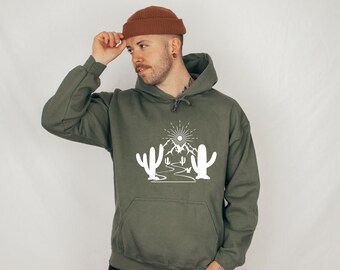 Desert Hoodie, Cactus Hoodie, Camping Hoodie, Sun Hoodie, Workout Hoodie, Hiking Hoodie, Gift For Her, Gift For Him, Birthday Gifts, Gifts