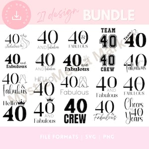40 歳と素敵な SVG バンドル、PNG と SVG、40 歳と素敵な SVG、50 歳の誕生日の SVG、40 歳の誕生日の T シャツ、即時ダウンロード、40 歳の誕生日の SVG バンドル