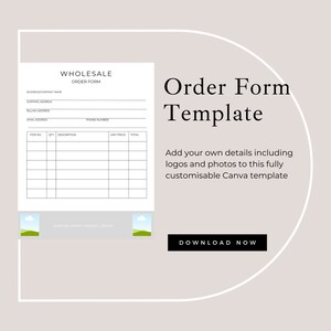 Instant Download, Editable Wholesale order form, Wholesale order sheet, Canva Order Form, Canva template, Order form wholesale