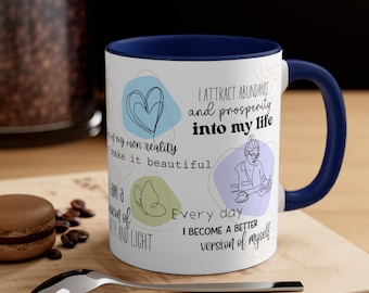 Boho minimalist, affirmations mug, self love mug, I am a beacon of positivity and light mug, motivational mug, spiritual mug