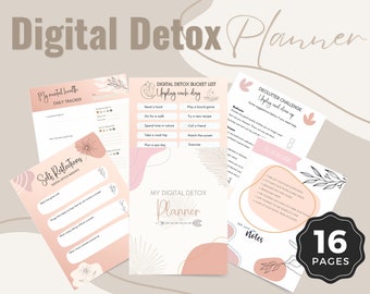 Digital Detox, Printable Planner, Social Media Detox Challenge, Printable Journal Pages, Mental Health, Mindfulness Planner Printable
