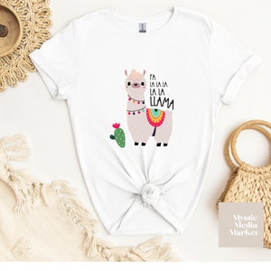 Lama Weihnachten T-Shirt Passende Lama Weihnachten Shirts Hässliche Pullover T-Shirts Xmas Tee Xmas Llama Tee Fa La La La La Llama Lustig Weihnachten Tee