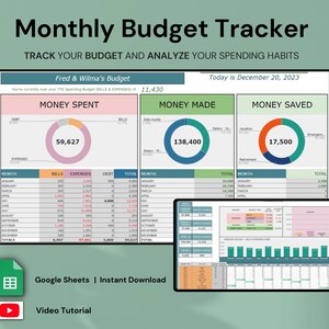 Google Sheets Annual and Monthly Budget Tracker - Where&#39;s My Money