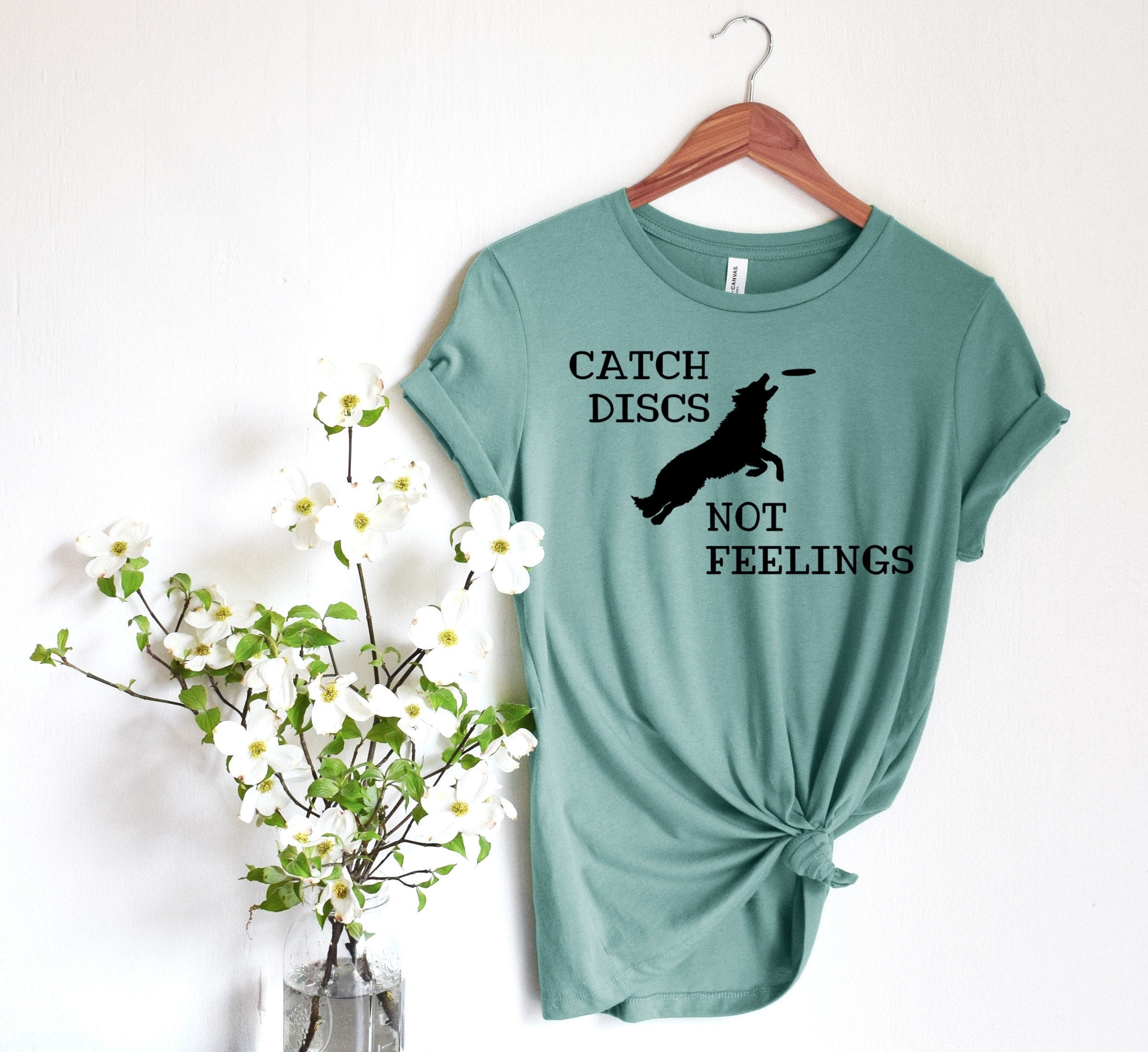 Catch Discs Not Feelings Dog T-shirt: Frisbee Dog Sport Tee - Etsy, image size:2500x2292