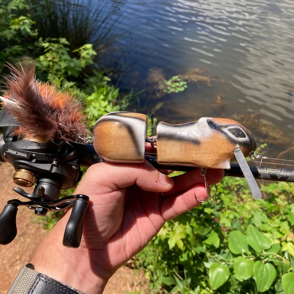 Custom fishing lure hand carved hand painted swimbait - The Bandit Chipmunk