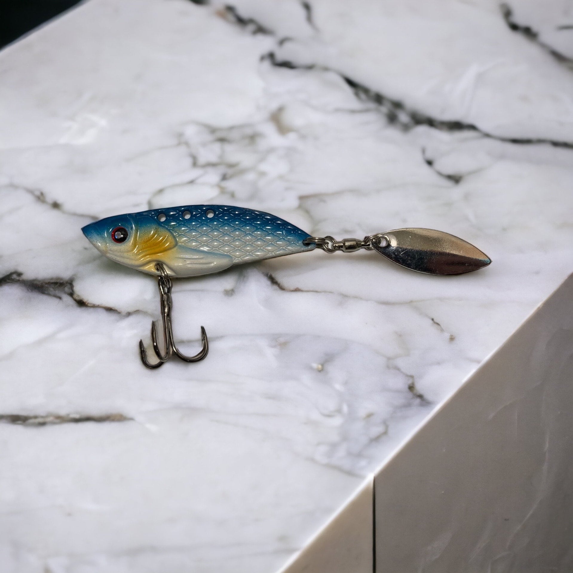 Custom Hand Painted Blade Metal Fishing Lure With Spinner the