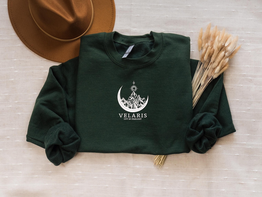Tiny Velaris Embroidered Sweatshirt, Velaris City Of Starlight Hoodie, The Night Court Shirt, City Of Starlight, Acotar Shirt, Bookish Gift