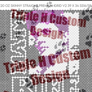 4mm and 2mm Premium Grid Skinny Straight Rhinestone Template- MATT RIFE