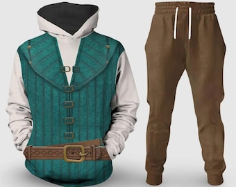 Flynn Rider Tangled Costume Hoodie Jogger, Princess Rapunzel Hoodie, Mens Flynn Rider Costume,  Disney Prince Cosplay, Magic Kingdom