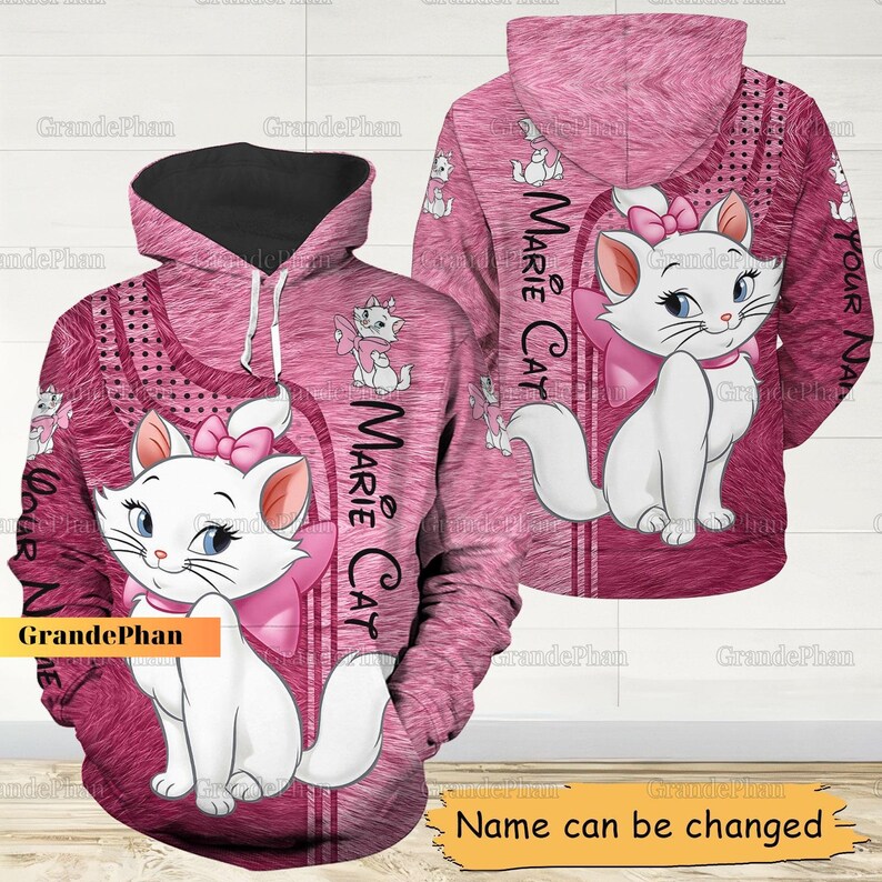 Disney Marie Cat Hoodie, Marie Cat Birthday Shirt, Disney Cat Aristocats Hoodie, Disney Women Leggings, Personalized Cat Women T-Shirt