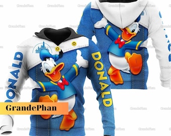Sudadera con capucha del Pato Donald, sudadera del Pato Donald, camiseta divertida de Donald Daisy, camiseta de la familia Donald, camisetas Disney para mujer, camiseta de Disneyland