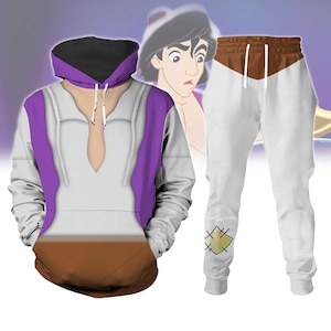 Aladdin Costume Cosplay 3D Hoodie Jogger, Aladdin Women Pants, Aladdin Princess Tee, Aladdin Genie Shirt, Cartoon All Over Print Shirt