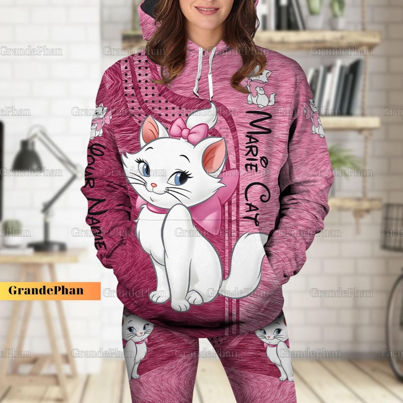 Disney Marie Cat Hoodie, Marie Cat Birthday Shirt, Disney Cat Aristocats Hoodie, Disney Women Leggings, Personalized Cat Women T-Shirt