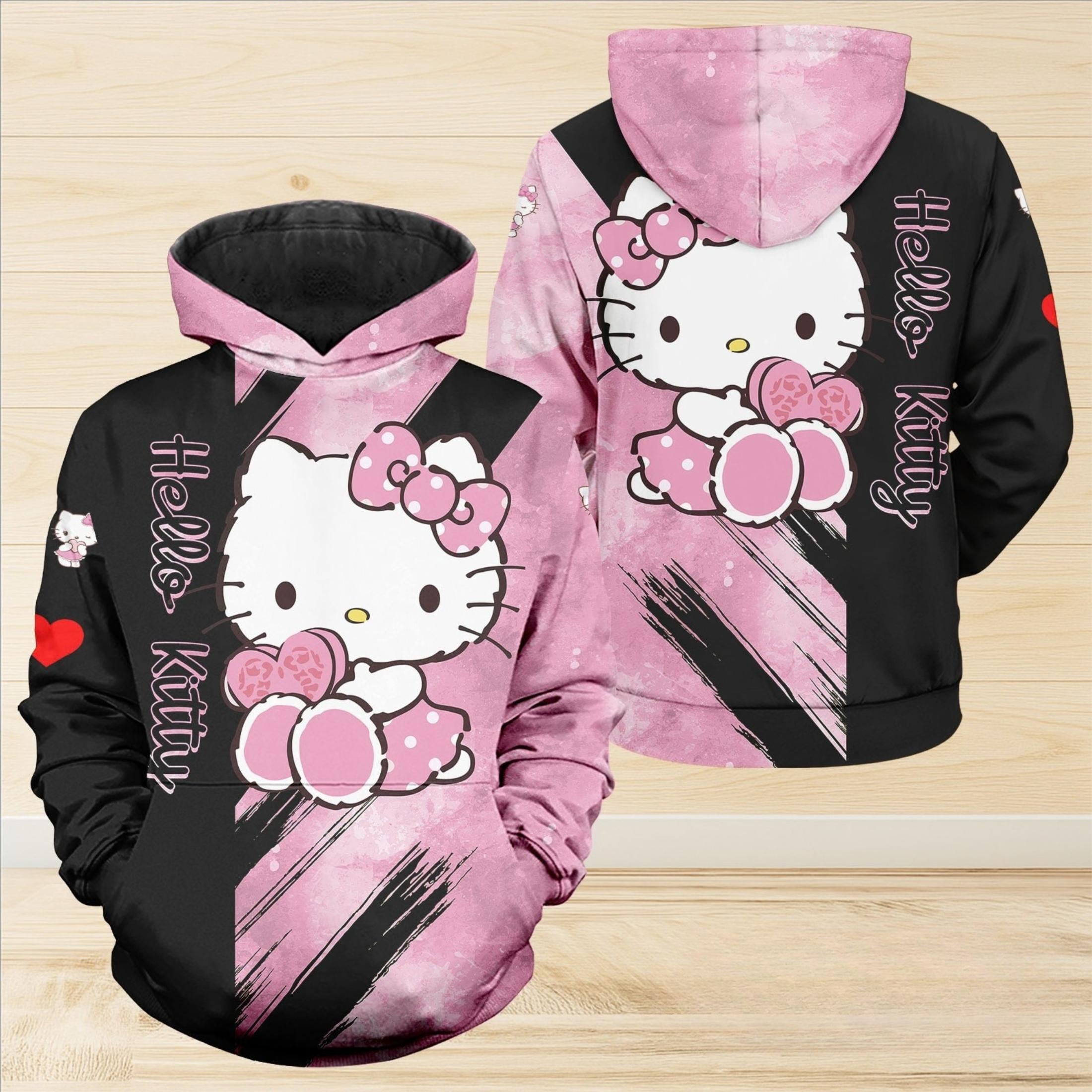 Voilage Hello Kitty Dégradé Rose | Rideau Fille Tendance | Anneaux