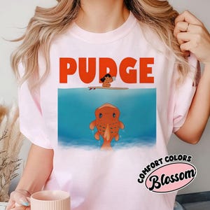 Lilo and Pudge Comfort Colors Shirt, Lilo & Stitch Shirt, Disney Stitch Tee, Cute Disney Surf Graphic T-Shirt, Disneyland Outfit Gift