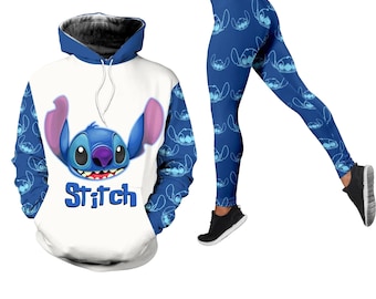 Ohana Stitch Hoodie Leggings, Söt Stitch Unisex T-shirt, Stitch Byxor Yoga, Lilo And Stitch Sweatshirt, Stitch 3D Heltryckt T-shirt