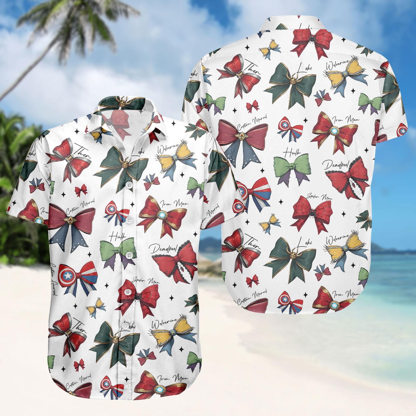 Discover Superhero Icon Hawaiian Shirt, Avengers Comic Button Shirt, Hero Men Shorts, Marvel Summer Outfit, Matching Swimwear, Gift For Hero Fan