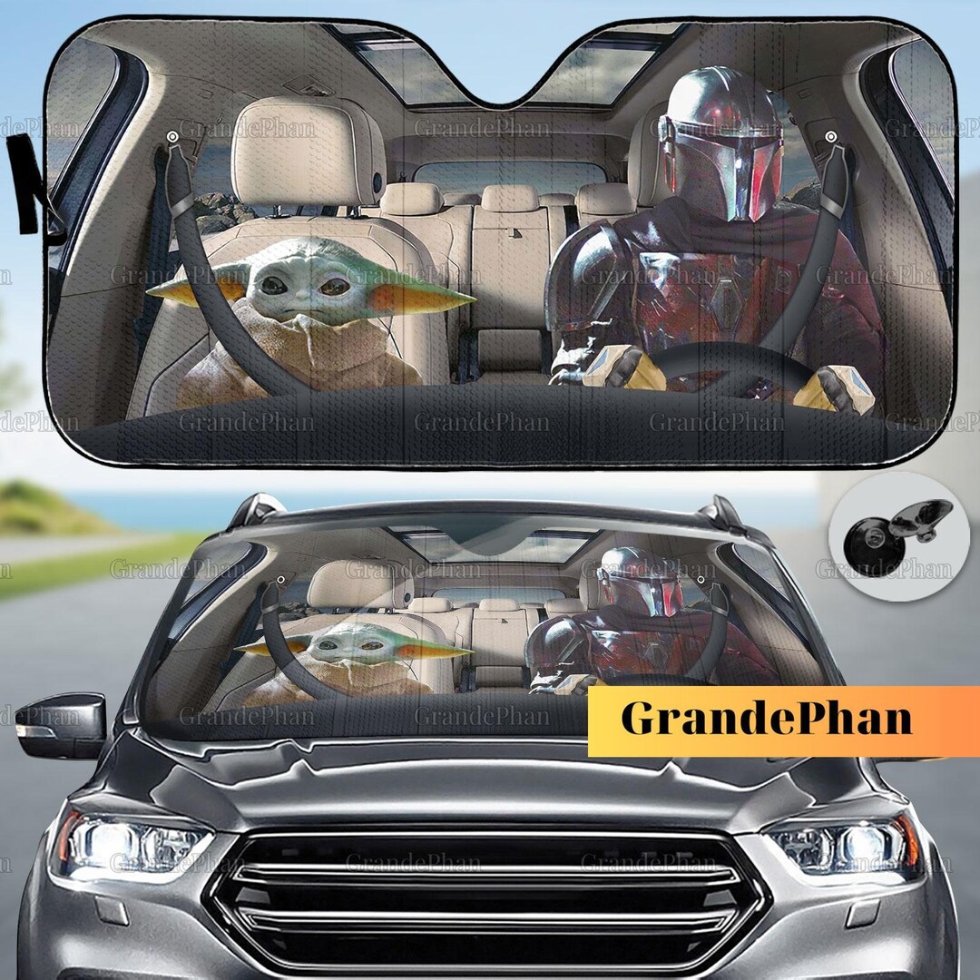 Star Wars Car Sunshade, Star Wars Car Decoration, Baby Yoda Gift, Baby