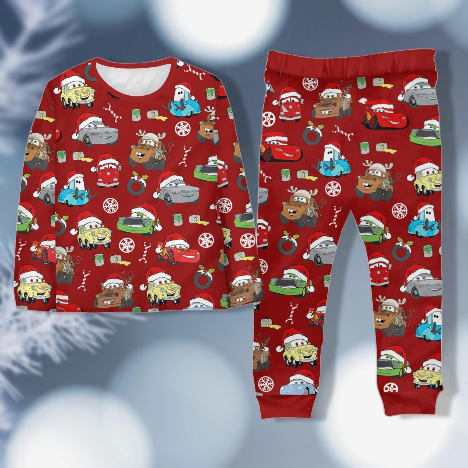 Disney Cars Christmas Pajamas, Lightning Mcqueen Tow Mater Doc