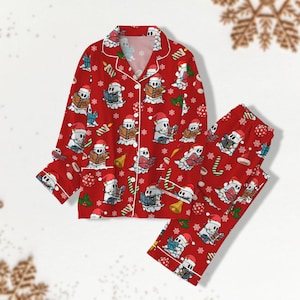 Christmas Book Ghost Pajamas Set, Book Ghost Christmas Pajama, Womens Pajama Pants, Book Club Gift, Book Xmas Shirt, Pjs For Family