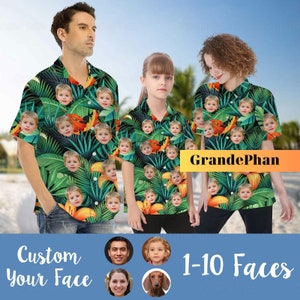 Custom Hawaiian Shirt With Face, Custom Face Hawaii Shirt For Men Women Kid, Family Face Shirt, Custom Holiday Shirt, Photo Face Shirt