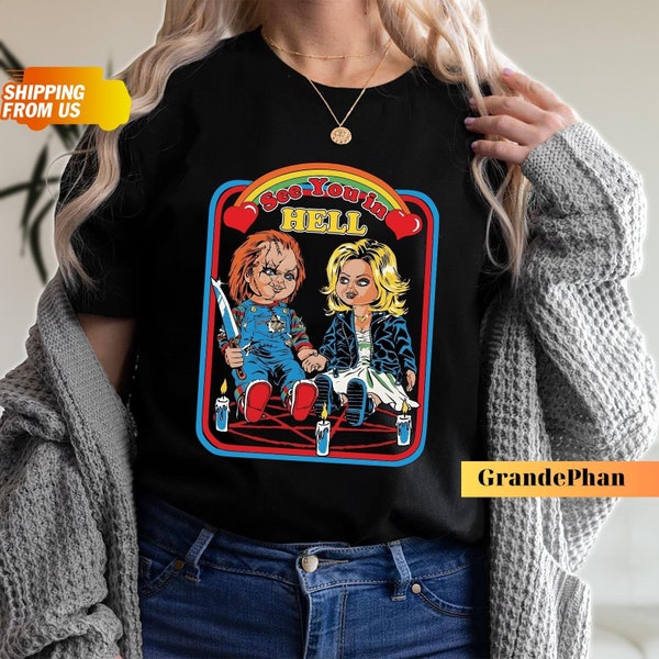 Chucky And Tiffany Shirt, Bride Of Chucky Shirt, Horror Couple Shirt, Horror Halloween Shirt, Halloween Sweatshirt, Chucky T-Shirt