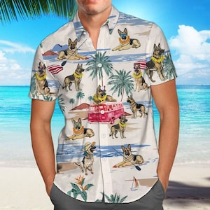 Schäferhund Knopf Shirt, Hund Knopf Shirt Frauen, Schäfer Mama Shirt, Männer Knopf Shirt, Button Up Shirt, Shepherd Strand Shirt