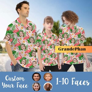 Custom Face Photo Hawaiian Shirt, Family Face Shirt, Tropical Pattern Shirt For Men Women Kid, Personalized Photo Aloha Hawaiian Shirt