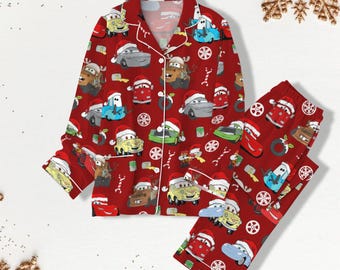 Disney Cars Christmas Pajamas, McQueen Mater Doc Sally Luigi Guido Christmas Disney Cars Christmas, Christmas Family Group Pajamas