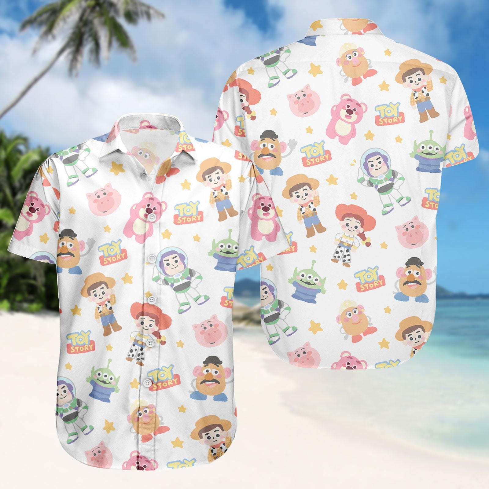 Discover Toy Story Hawaiian Shirt, Buzz Lightyear Swim Shorts, Woody Button Shirt, Jessie, Vacation Outfit, Gift For Fans