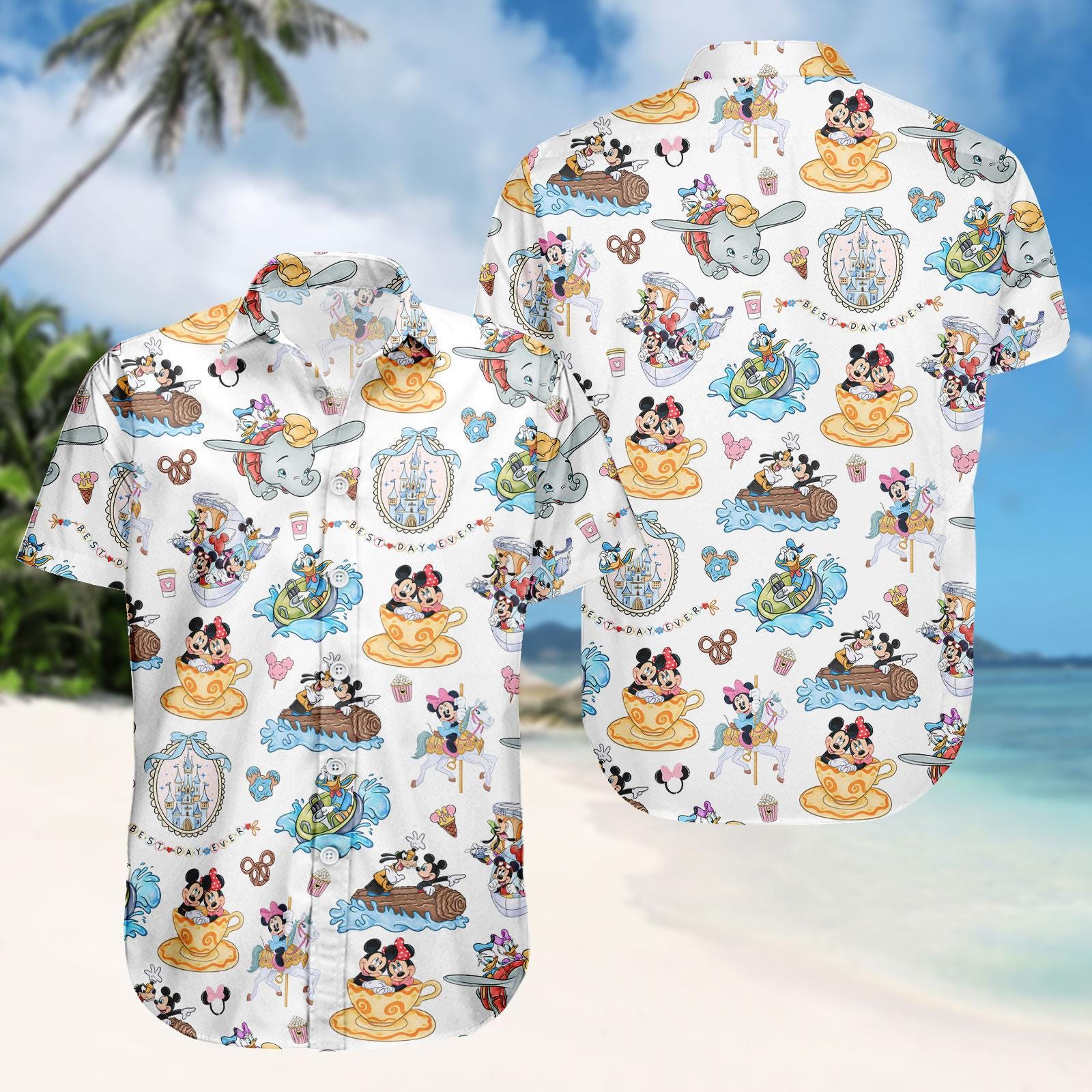Discover Disney Hawaiian Shirt, Disney Characters Button Shirt, Mickey Minnie Pluto Donald Daise Tee, Disney Men Shorts, Disney Vacation Outfit