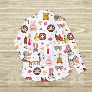 Zootopia Blouse Shirt, Nick Wilde Button Shirt, Judy Hopps Blouse Top, Disney Trip Women Outfit, Cute Disney Shirt, Gift for Zootopia F