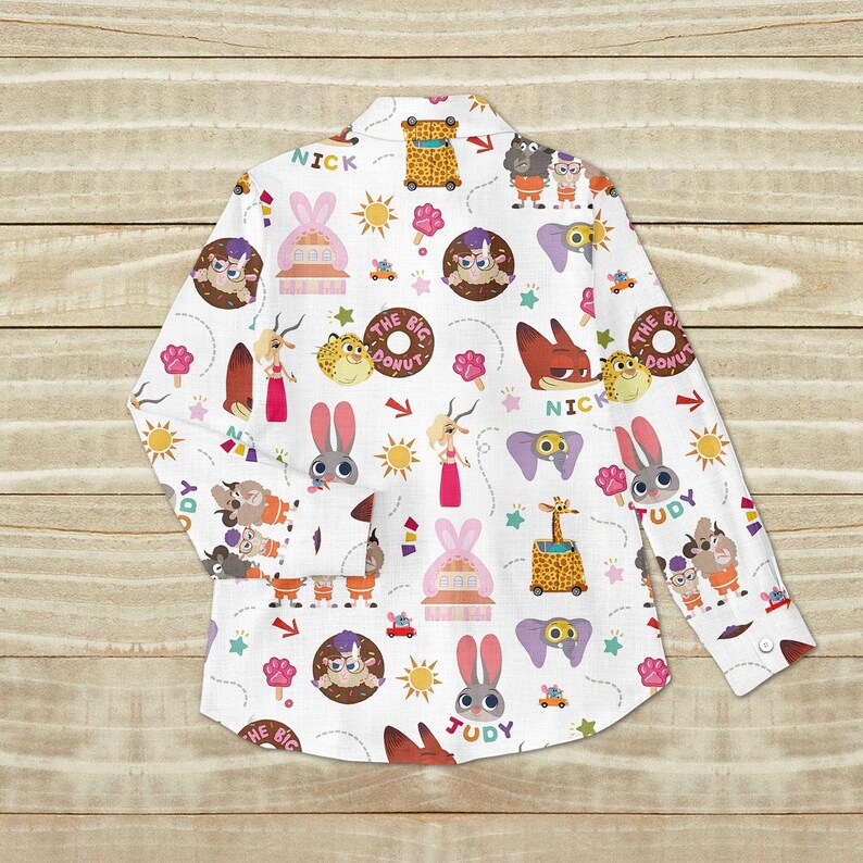 Zootopia Blouse Shirt, Nick Wilde Button Shirt, Judy Hopps Blouse Top, Disney Trip Women Outfit, Cute Disney Shirt, Gift for Zootopia F