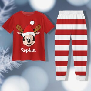 Disney Mickey Christmas 3D Tshirt, Mickey Pajamas Pants, Personalized Christmas Pyjamas, Holiday Adult Pajamas, Mickey Very Merry Xmas