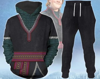 Kristoff Frozen Costume Cosplay Hoodie Jogger, Disneyworld Princess Tee, Frozen Elsa Anna Shirt, Costume Adult Hoodie, Kristoff Shirt