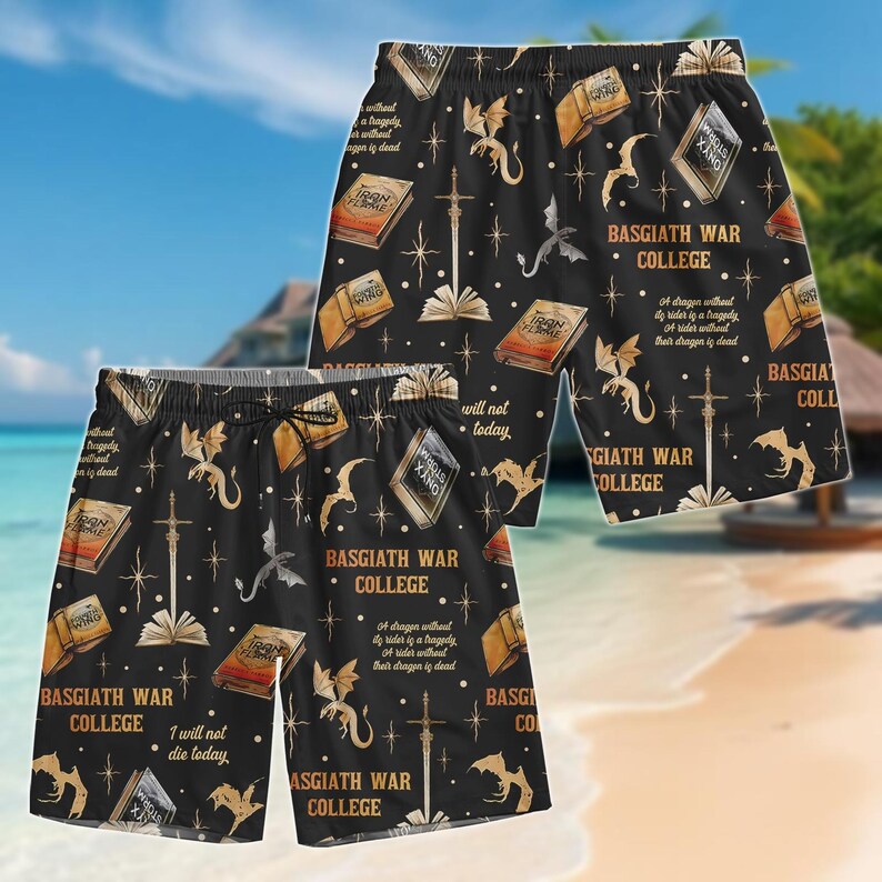 Dragon Wing Hawaiian Shirt, Basgiath War College Button Shirt, 4th Wing Men Shorts, Vacation Matching Outfit, Gift For Him