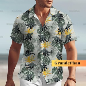 Godzilla Shirt, Godzilla Summer Hawaiian Shirt, Godzilla Button Up Shirt, Godzilla Beach Shirt, Gift For Him, Godzilla Men Shirt