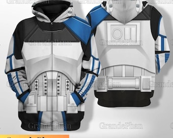Halloween Captain Rex Costume 3D Hoodie, Star Wars All Over Print Tee, The Mandalorian, Halloween Sweatpants, Cosplay Costume Tee