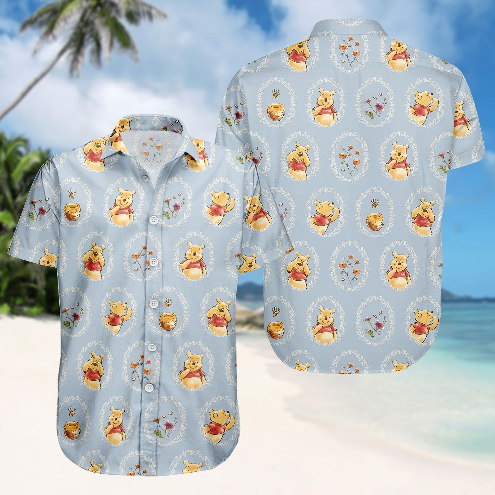 Discover Winnie The Pooh Hawaiian Shirt, Pooh Bear Button Shirt, Disney Pooh Men Shorts, Disney Trip Outfit, Gift For Fans