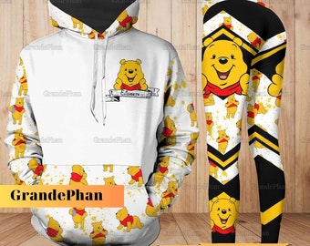 Sudadera con capucha de Pooh con estampado 3D, sudadera con capucha de Winnie the Pooh, camiseta personalizada de Pooh, pantalones de Pooh para mujer, sudadera del Reino Mágico
