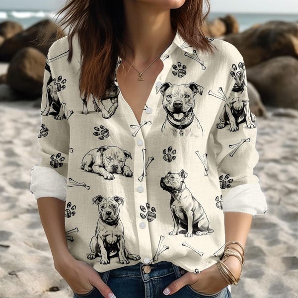 Pitbull Women Blouse, Pitbull Mom Shirt, Pitbull Women Blouses, Cute Pitbull Shirt, Pitbull Lover Shirt, Pitbull Dog Shirt, Gift For Her