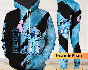 Leggings con capucha de Stitch, camiseta con estampado 3D de Stitch, sudadera con capucha personalizada de Stitch, Lilo y Stitch, sudadera con capucha de viaje a Disneyland