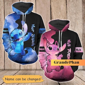 Stitch And Angel Hoodie, Couple Matching Hoodies, Custom Couple Sweatshirt, Lilo And Stitch, Stitch And Angel Shirt