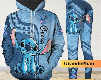 Stitch Hoodie Legging, Personalized Stitch Hoodie, Disney Stitch Tee, Stitch Hoodie Unisex, Stitch 3D All Over Printed Tee