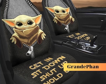 Funda de asiento de coche de Baby Yoda, juego de fundas de asiento de Star Wars de Baby Yoda, decoración de coche de Baby Yoda, protector de asiento de coche, asiento de coche de Disney