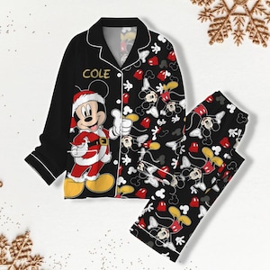 Christmas Mickey Mouse Christmas Pajamas, Mickey Pj Set, Personalized Pajamas, Womens Pajama Set, Disney Family Pajamas, Kids Pajamas