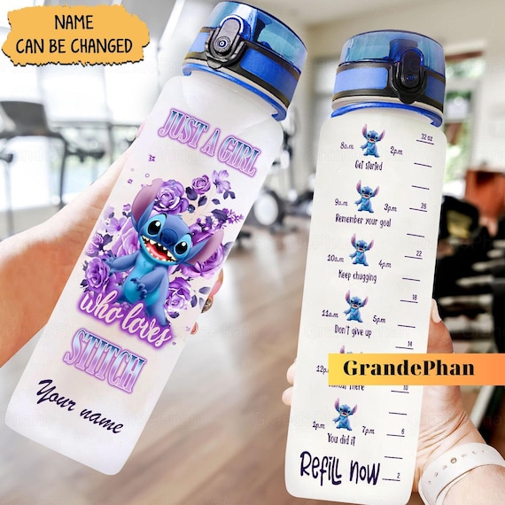 Disney Stitch Stickers Personalised Water Bottles For Kids By Polar Gear - Back To School Supplies Girls Water Bottle Water Bottle - Toddler Water Bottle With Straw Personalised Gifts For Kids - View #5